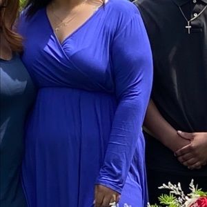 Blue wrap dress